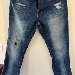 Men's Blue Distressed Jeans